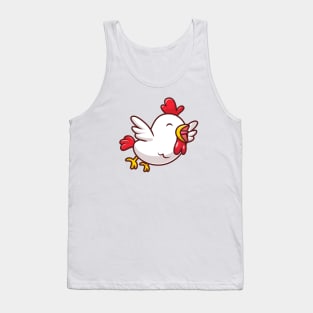 Cute Chicken Flying Cartoon Tank Top